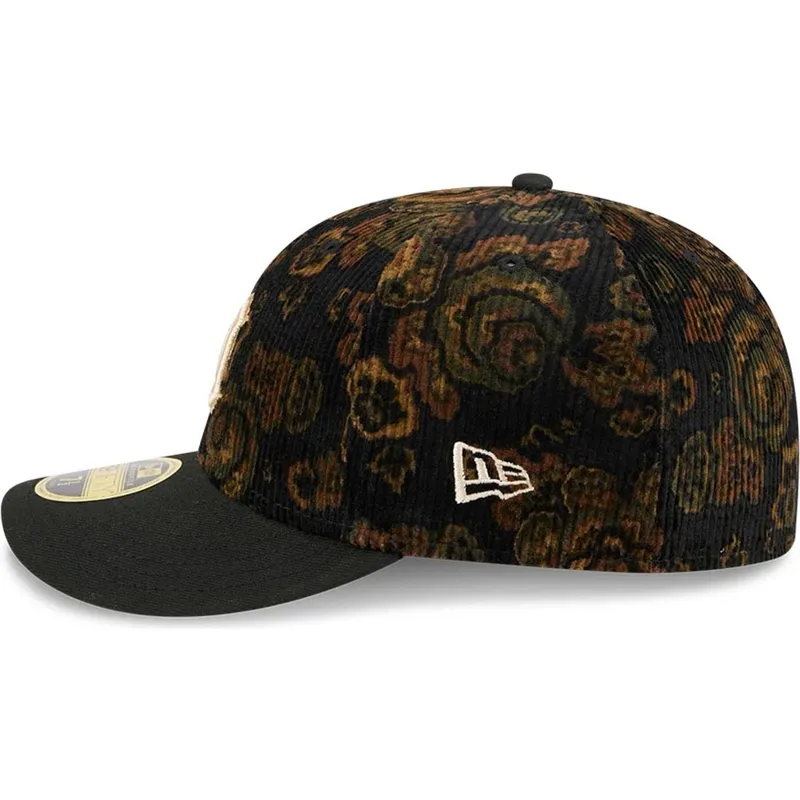 epci-curbata-negru-fitted-59fifty-low-profile-floral-cord-three-looms-printed-corduroy-de-detroit-tigers-mlb-de-new-era