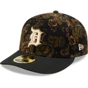 cappellino-curvo-nero-chiuso-59fifty-low-profile-floral-cord-three-looms-printed-corduroy-dei-detroit-tigers-mlb-di-new-era
