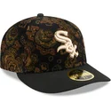 cappellino-curvo-nero-chiuso-59fifty-low-profile-floral-cord-three-looms-printed-corduroy-dei-chicago-white-sox-mlb-di-new-e