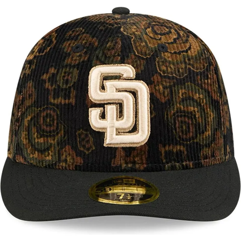 cap-curbata-black-ajustada-59fifty-low-profile-floral-cord-three-looms-printed-corduroy-de-san-diego-padres-mlb-de-new-era
