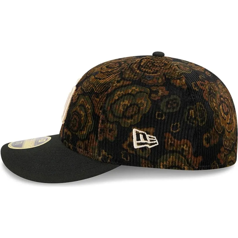 svart-bojd-keps-justerbar-59fifty-low-profile-floral-cord-three-looms-printed-corduroy-san-diego-padres-mlb-fran-new-era