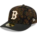 epci-curbata-negru-fitted-59fifty-low-profile-floral-cord-three-looms-printed-corduroy-de-boston-red-sox-mlb-de-new-era