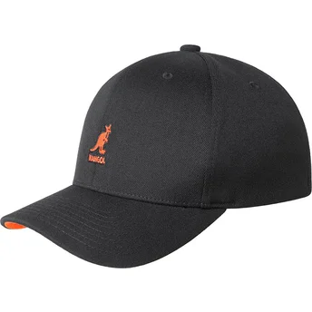 Șepci curbată negru fitted Wool Flexfit Baseball Beluga Black de Kangol