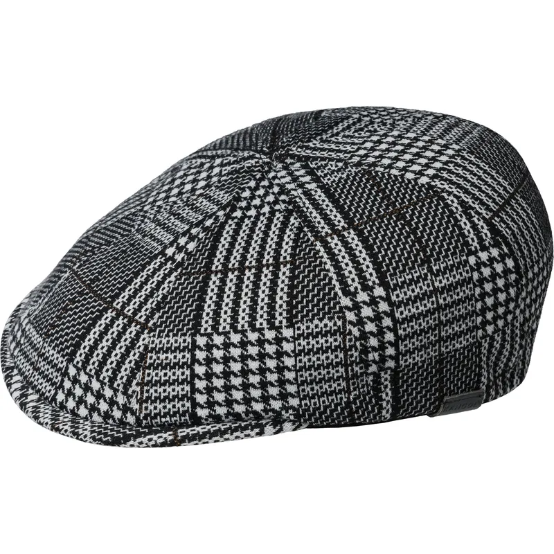 beret-black-de-boina-negra-pattern-flexfit-black-plaid-de-kangol