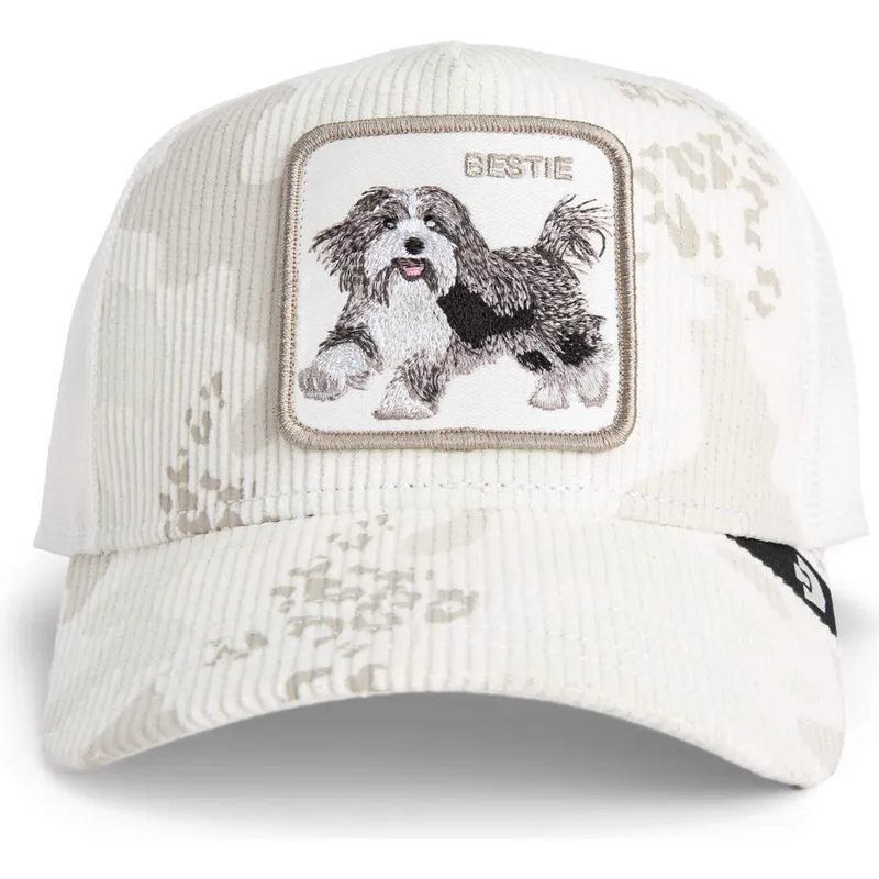 vit-trucker-keps-hund-bestie-corduroy-camo-the-farm-fran-goorin-bros