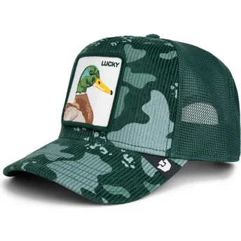 Cappellino trucker verde anatra Lucky Duck Corduroy Camo The Farm di Goorin Bros.