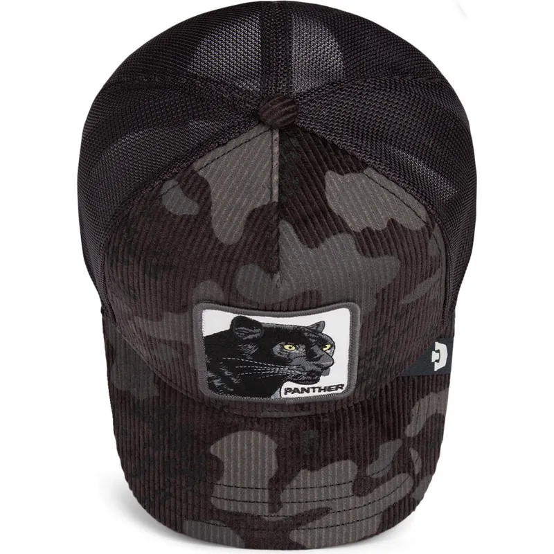 cappellino-trucker-nero-pantera-panther-corduroy-camo-the-farm-di-goorin-bros