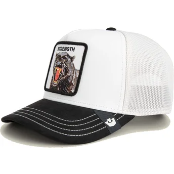 Casquette trucker blanche et noire panthère Strength Panther Suede The Farm Goorin Bros.