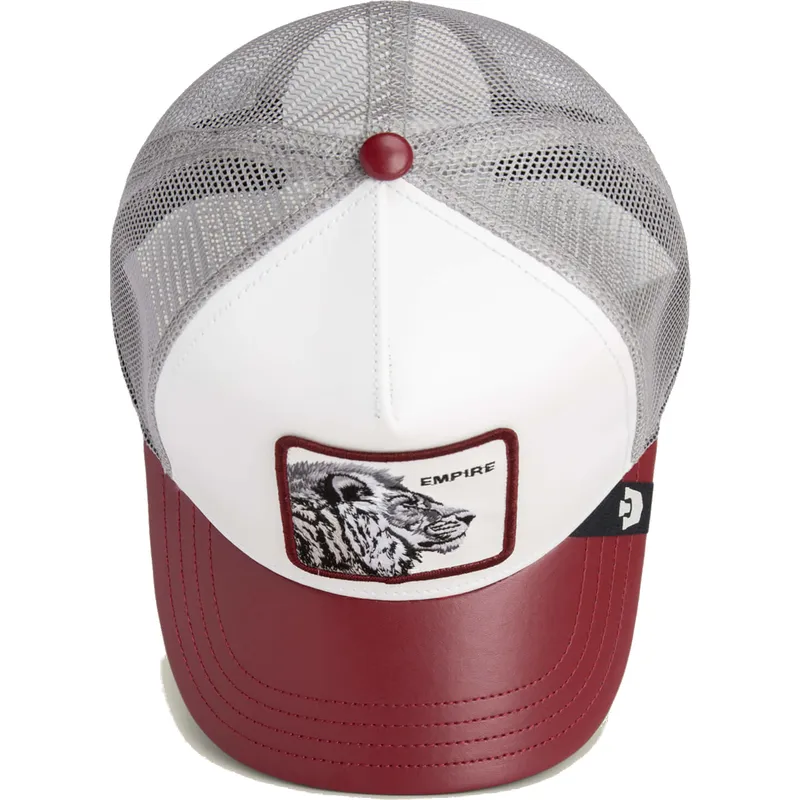 cappellino-trucker-bianco-e-rosso-leone-empire-courtside-the-farm-di-goorin-bros