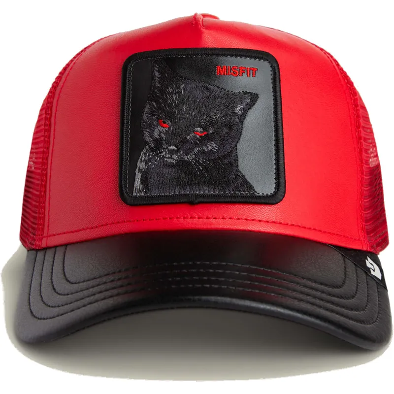 cappellino-trucker-rosso-e-nero-gatto-misfit-courtside-the-farm-di-goorin-bros