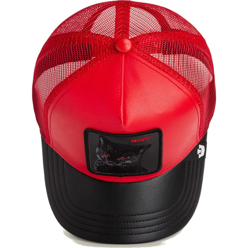 cappellino-trucker-rosso-e-nero-gatto-misfit-courtside-the-farm-di-goorin-bros
