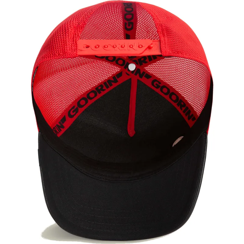 cappellino-trucker-rosso-e-nero-gatto-misfit-courtside-the-farm-di-goorin-bros