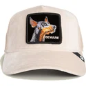 casquette-trucker-beige-chien-dobermann-beware-doberman-velour-the-farm-goorin-bros