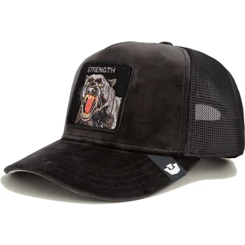 Cappellino trucker nero pantera Strength Panther Velour The Farm di Goorin Bros.