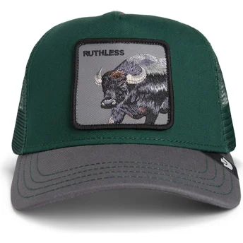 Cappellino trucker verde e grigio bufalo Ruthless Two-Tone Buffalo Sport The Farm di Goorin Bros.