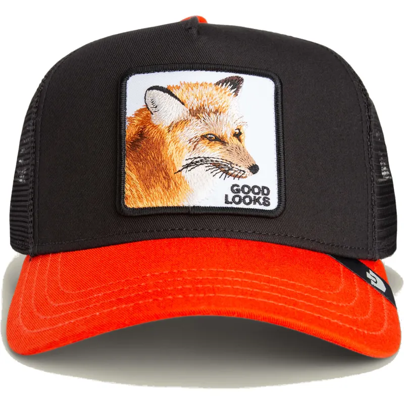 gorra-trucker-nera-e-arancione-volpe-good-looks-sport-the-farm-di-goorin-bros