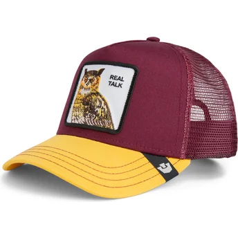 Cappellino trucker rosso e giallo gufo The Real Talk Sport The Farm di Goorin Bros.