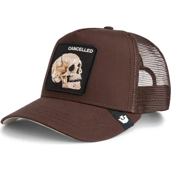 Cappellino trucker marrone teschio The Cancelled Skull Grit The Farm di Goorin Bros.