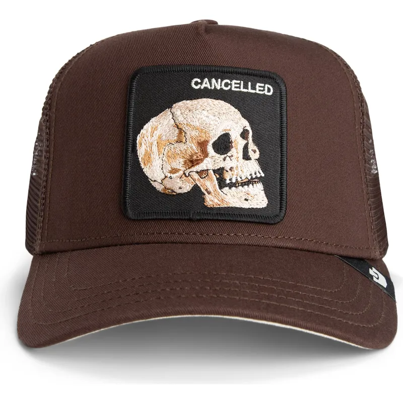 gorra-trucker-marrone-teschio-the-cancelled-skull-grit-the-farm-di-goorin-bros