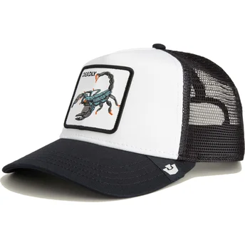 Czapka trucker biała i czarna skorpion Deadly The Farm od Goorin Bros.