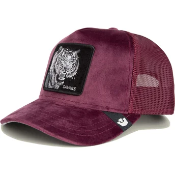 Goorin Bros. The Farm Velour Savage Tiger Bordeaux Trucker Cap