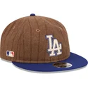 brazowo-niebieska-regulowana-czapka-z-daszkiem-9fifty-retro-crown-wool-pinstripe-los-angeles-dodgers-mlb-new-era