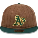 justerbar-brun-och-gron-platt-keps-9fifty-retro-crown-wool-pinstripe-fran-oakland-athletics-mlb-av-new-era