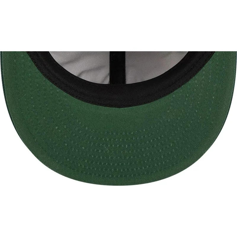 cappello-piatto-marrone-e-verde-regolabile-9fifty-retro-crown-wool-pinstripe-degli-oakland-athletics-mlb-di-new-era