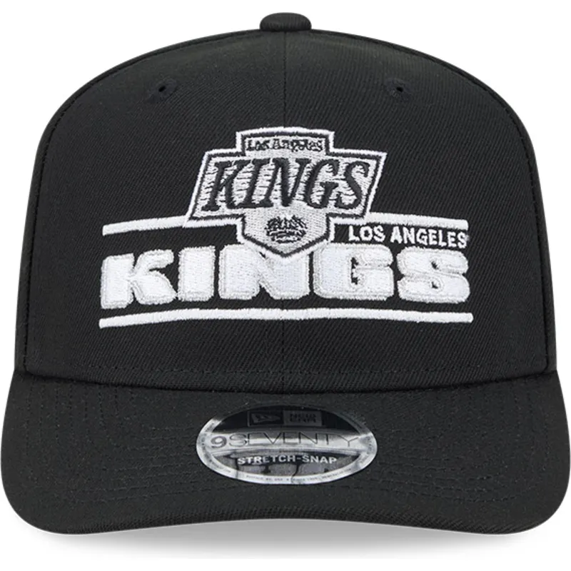 schwarze-gebogene-snapback-kappe-9seventy-stretch-snap-stated-der-los-angeles-kings-nhl-von-new-era