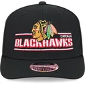 casquette-courbee-noire-snapback-9seventy-stretch-snap-stated-chicago-blackhawks-nhl-new-era