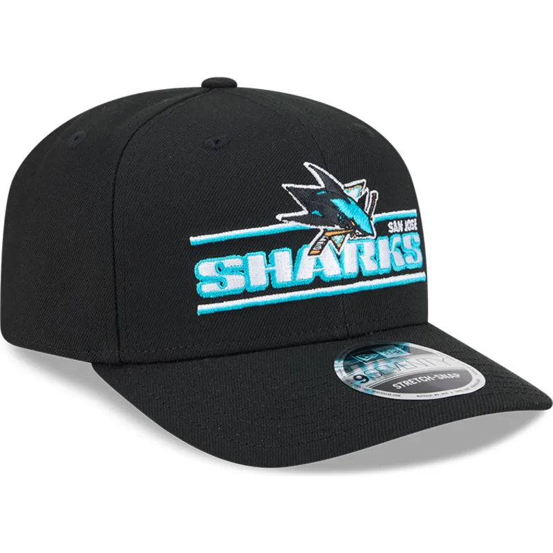 czarna-czapka-z-zakrzywionym-daszkiem-snapback-9seventy-stretch-snap-stated-san-jose-sharks-nhl-new-era