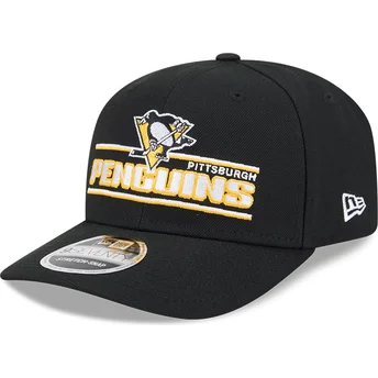 Cappellino curvo nero snapback 9SEVENTY Stretch Snap Stated di Pittsburgh Penguins NHL di New Era