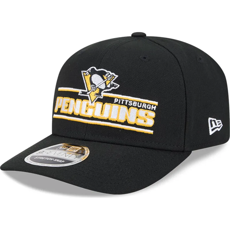 cappellino-nero-curvo-snapback-9seventy-stretch-snap-stated-dei-pittsburgh-penguins-nhl-di-new-era