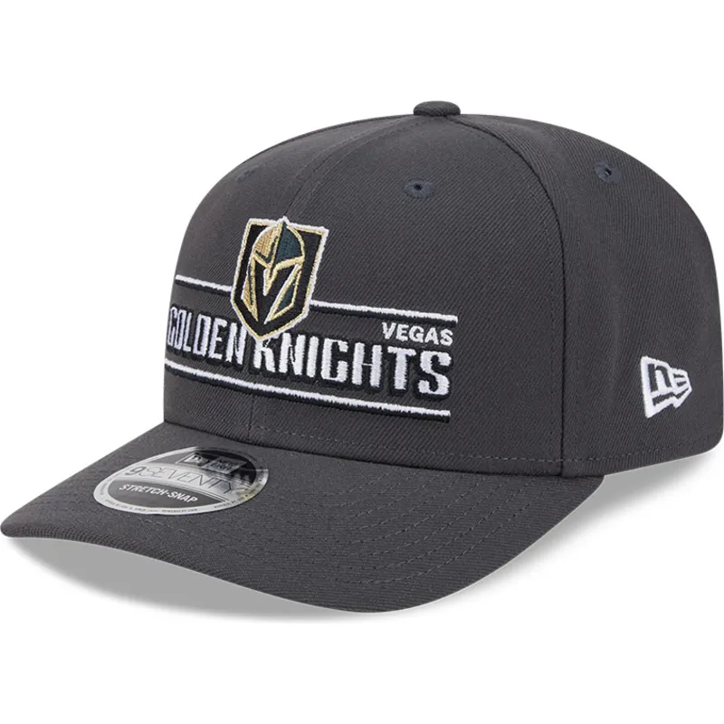 graue-curved-snapback-kappe-9seventy-stretch-snap-stated-der-vegas-golden-knights-nhl-von-new-era