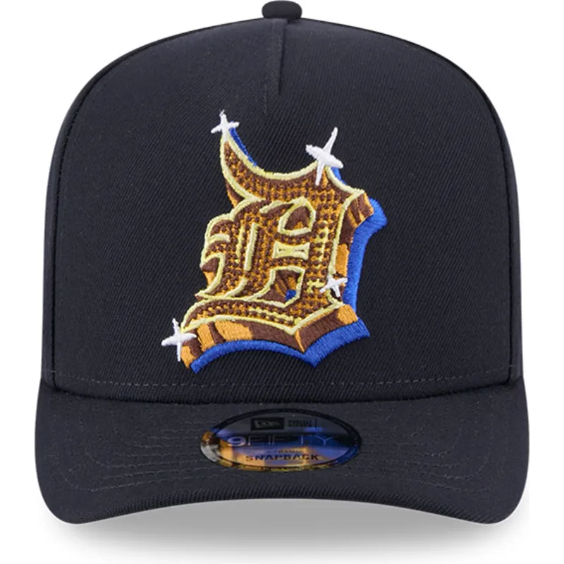 new-era-detroit-tigers-mlb-9fifty-a-frame-emblem-snapback-kappe-mit-gebogenem-schirm-in-marineblau