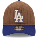 verstellbare-braun-blaue-9twenty-a-frame-wool-pinstripe-kappe-der-los-angeles-dodgers-mlb-von-new-era