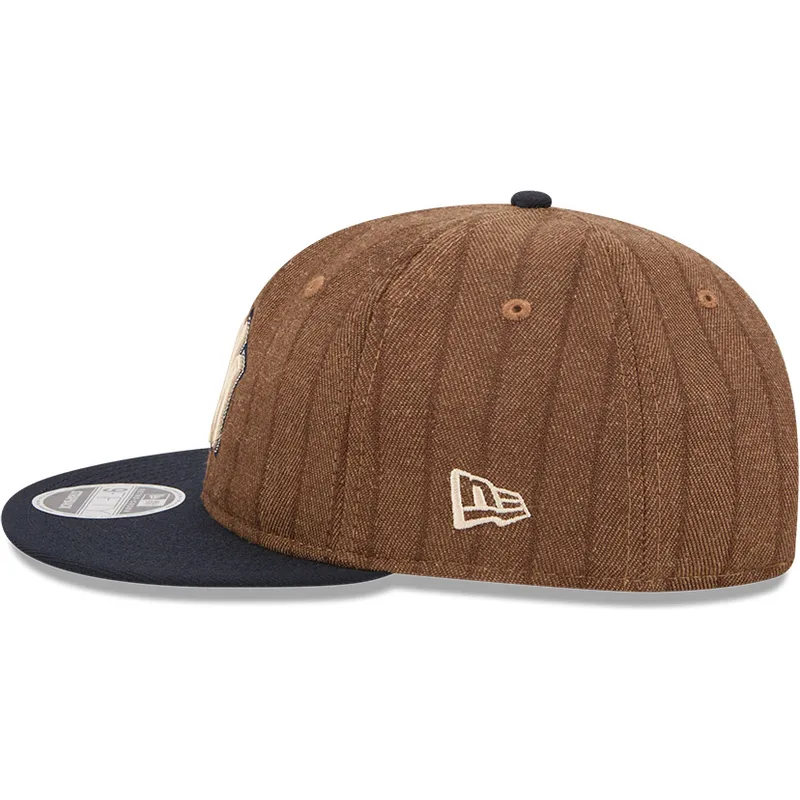 cappello-piatto-marrone-e-blu-navy-regolabile-9fifty-retro-crown-wool-pinstripe-dei-new-york-yankees-mlb-di-new-era