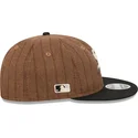 braune-und-schwarze-verstellbare-flatcap-9fifty-retro-crown-wool-pinstripe-der-chicago-white-sox-mlb-von-new-era