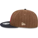 cappellino-piatto-marrone-e-blu-navy-regolabile-9fifty-retro-crown-wool-pinstripe-degli-atlanta-braves-mlb-di-new-era