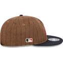 cappellino-piatto-marrone-e-blu-navy-regolabile-9fifty-retro-crown-wool-pinstripe-degli-atlanta-braves-mlb-di-new-era