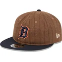 justerbar-brunt-och-marinblatt-9fifty-retro-crown-wool-pinstripe-detroit-tigers-mlb-flat-keps-fran-new-era