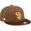 casquette-plate-marron-ajustable-9fifty-retro-crown-wool-pinstripe-san-diego-padres-mlb-new-era