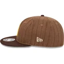 casquette-plate-marron-ajustable-9fifty-retro-crown-wool-pinstripe-san-diego-padres-mlb-new-era
