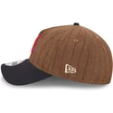 casquette-courbee-marron-et-bleue-marine-ajustable-9twenty-a-frame-wool-pinstripe-atlanta-braves-mlb-new-era