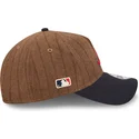 casquette-courbee-marron-et-bleue-marine-ajustable-9twenty-a-frame-wool-pinstripe-atlanta-braves-mlb-new-era