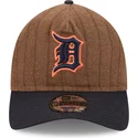 casquette-courbee-marron-et-bleue-marine-ajustable-9twenty-a-frame-wool-pinstripe-detroit-tigers-mlb-new-era