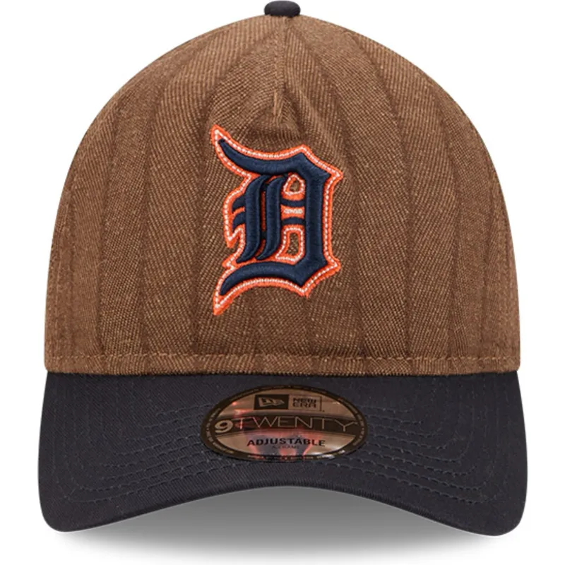 cap-curbata-brown-adjustable-strap-9twenty-a-frame-wool-pinstripe-de-detroit-tigers-mlb-de-new-era