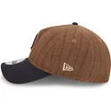 casquette-courbee-marron-et-bleue-marine-ajustable-9twenty-a-frame-wool-pinstripe-detroit-tigers-mlb-new-era