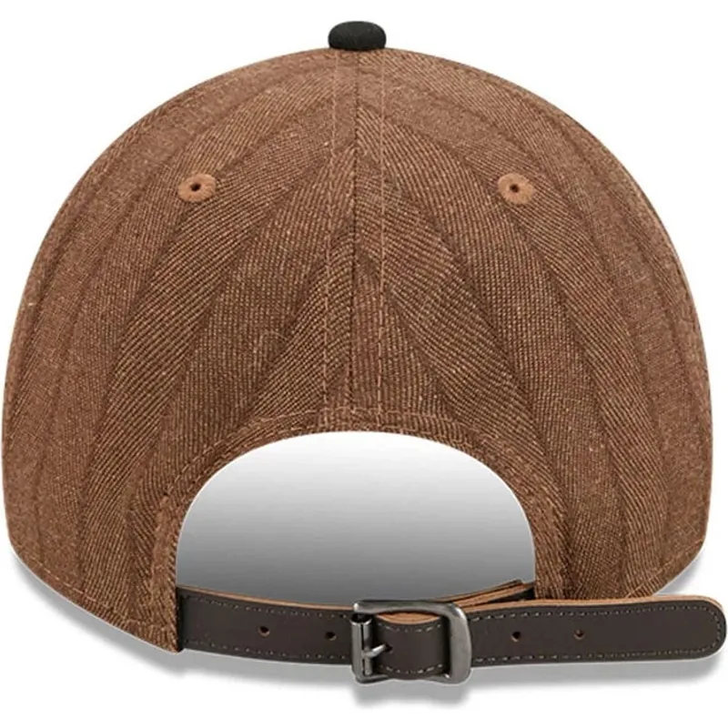 verstellbare-braun-schwarze-9twenty-a-frame-wool-pinstripe-kappe-der-chicago-white-sox-mlb-von-new-era