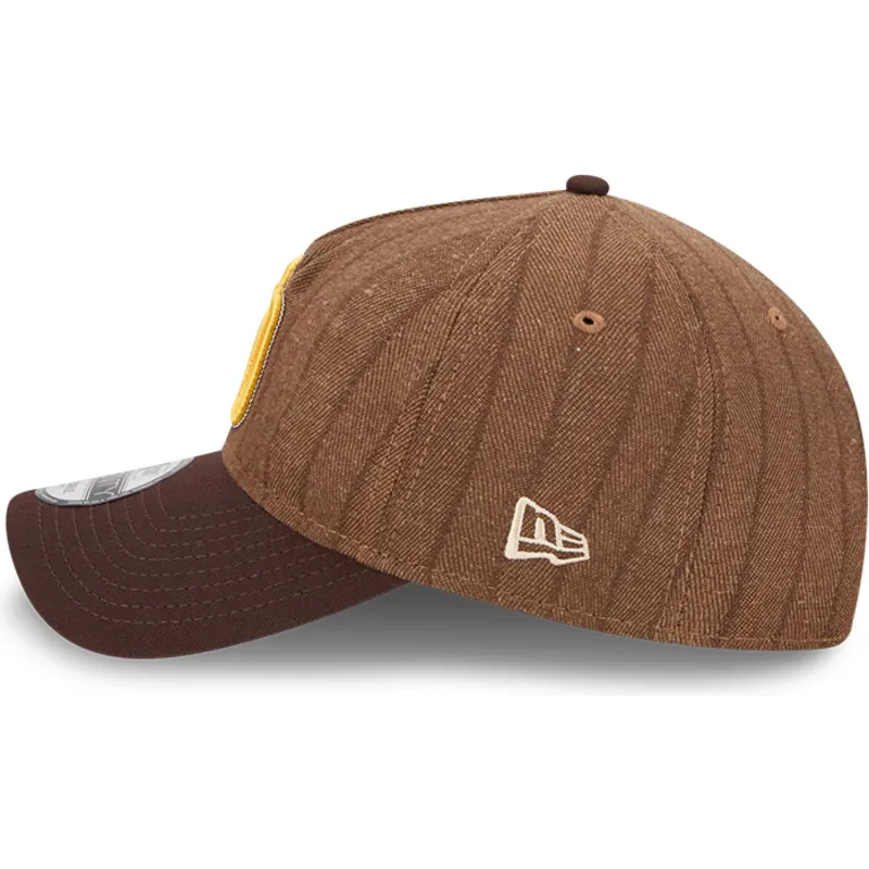 brazowa-regulowana-czapka-z-daszkiem-9twenty-a-frame-wool-pinstripe-san-diego-padres-mlb-new-era